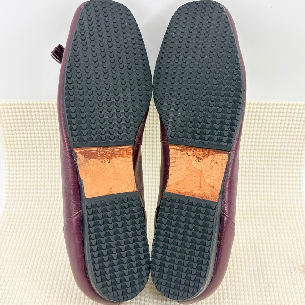 Enzo Angiolini EALIZZIA Burgundy Quilted Leather Tassel Loafers 8M Classic Mod - Picture 13 of 14
